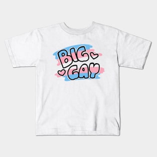 BIG GAY trans pride (white) Kids T-Shirt